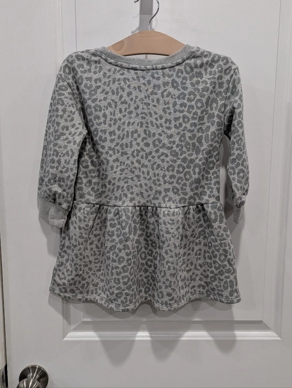 Gap Kids Gray Animal Leopard Cheetah Print Sweatshirt Long Sleeve Dress Girls 3T
